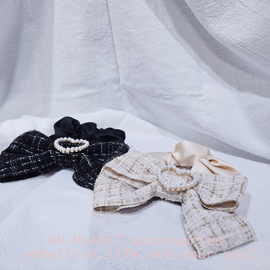 珍珠愛心香香風蝴蝶結髪圈