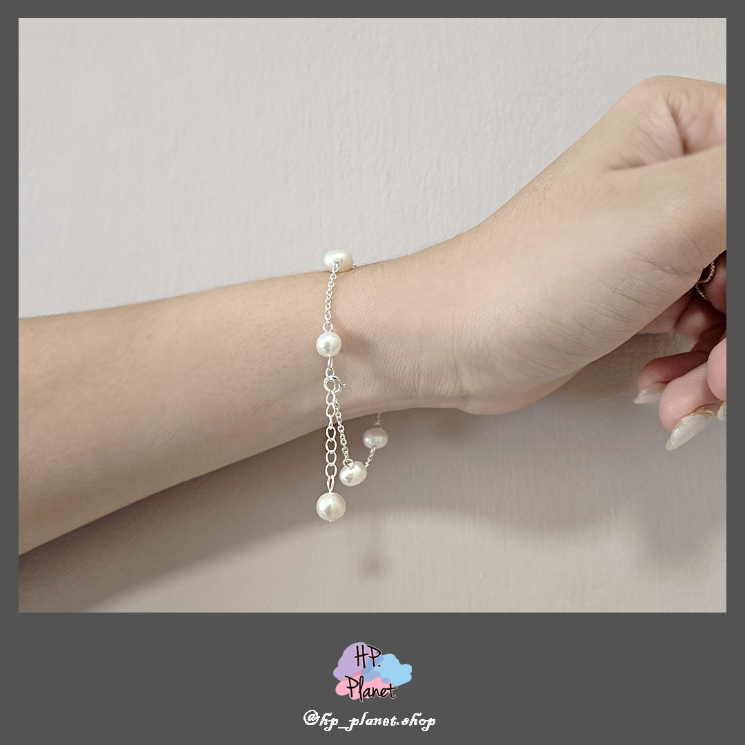 氣質女孩淡水珍珠925純銀鏈條手鏈 氣質女孩淡水珍珠925純銀鏈條手鏈