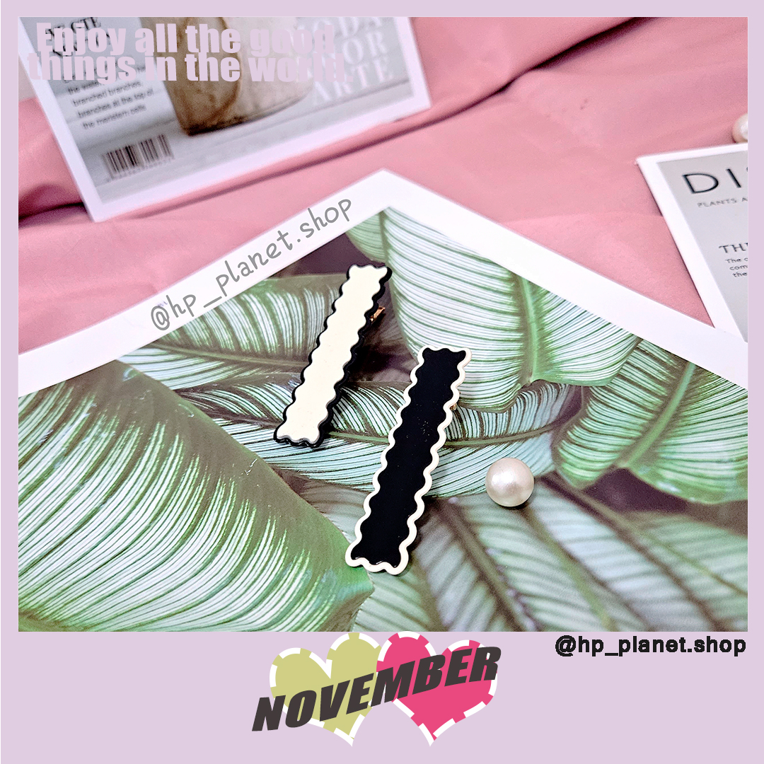 撞色波浪邊髮夾