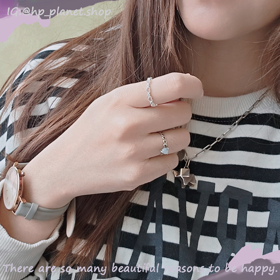 小鑽鏤空愛心925純銀戒指