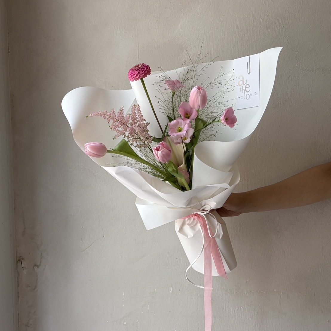 粉色系混合花束