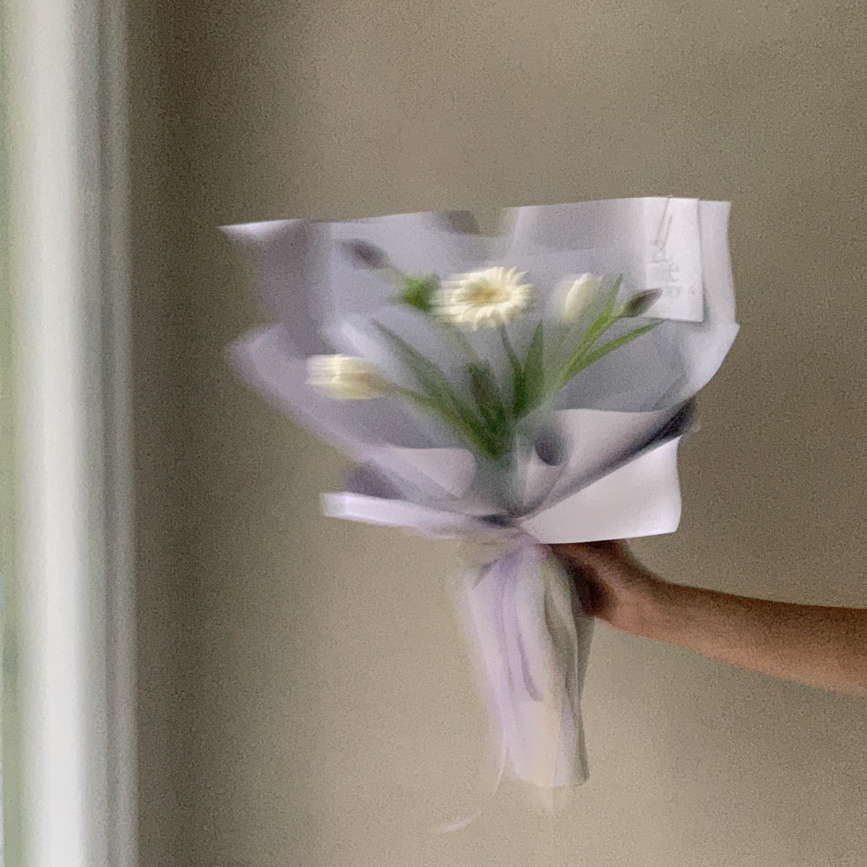 紫白色鬱金香+非洲菊花束2