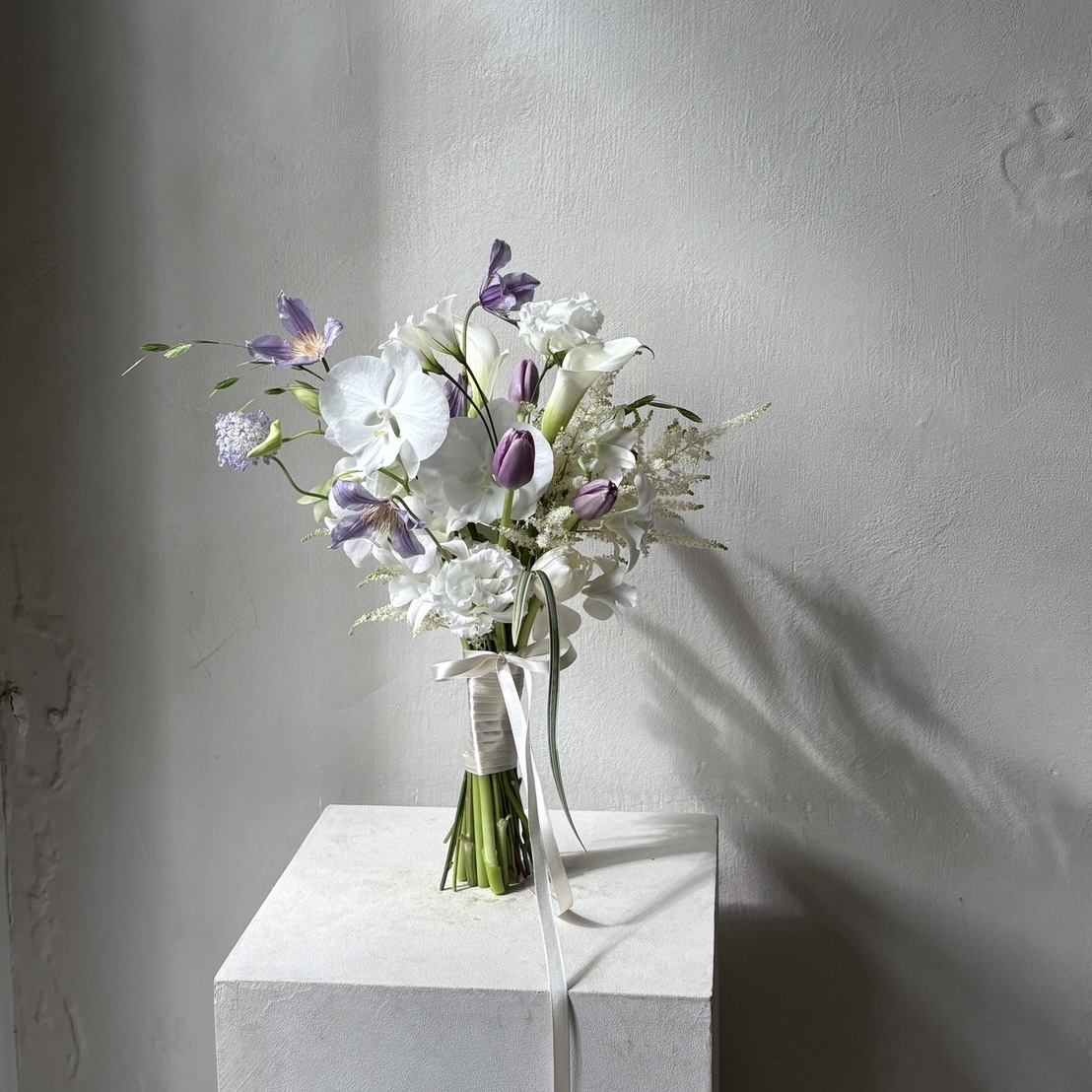 韓式新娘捧花 - 紫白色系