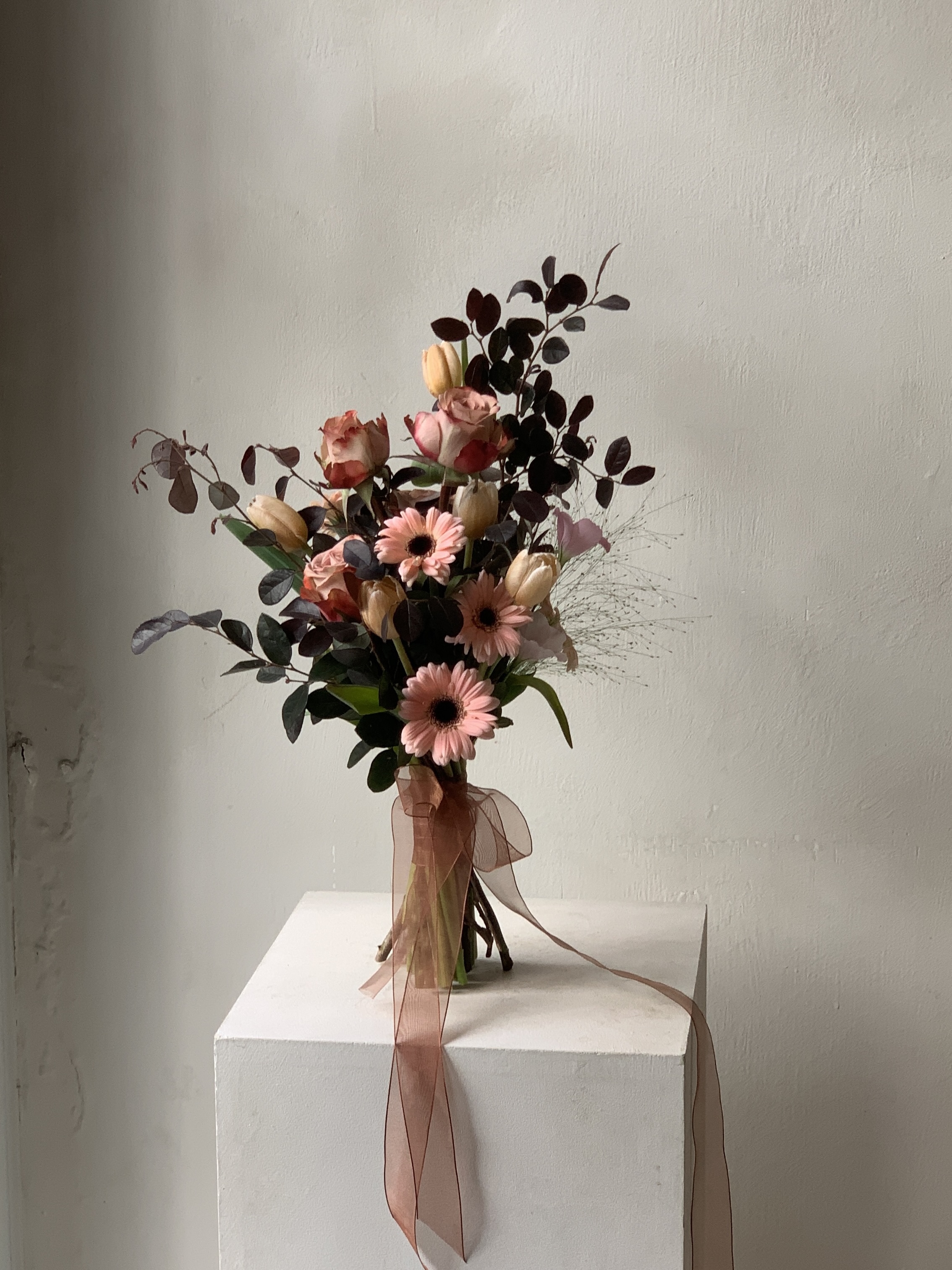 韓式新娘捧花 - 紅裸色系2