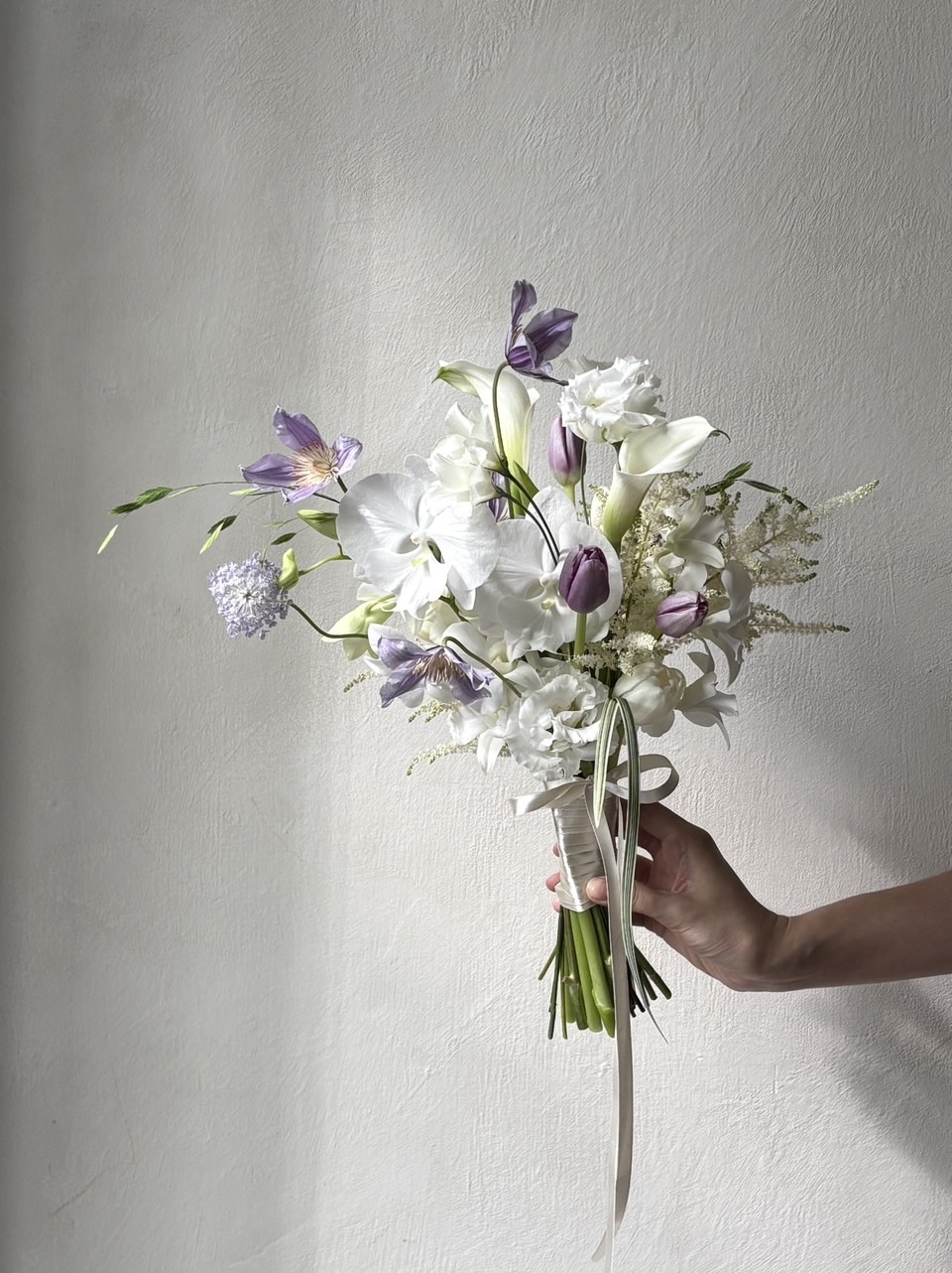 韓式新娘捧花 - 紫白色系2