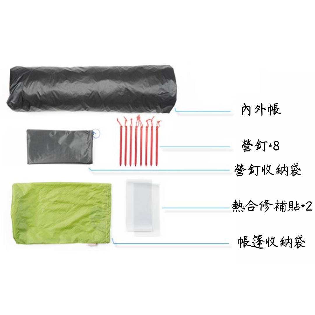 三峰出3F兩人帳藍山2pro內容物