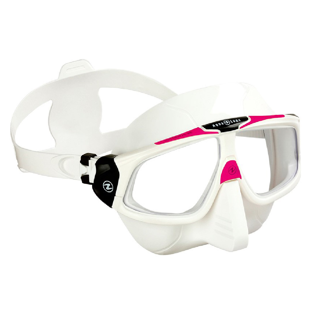 Aqua Lung Sphera X 思妃拉 低容積面鏡自由潛水白底桃紅色 面鏡 呼吸管 全新商品 自由潛水 裝備租客