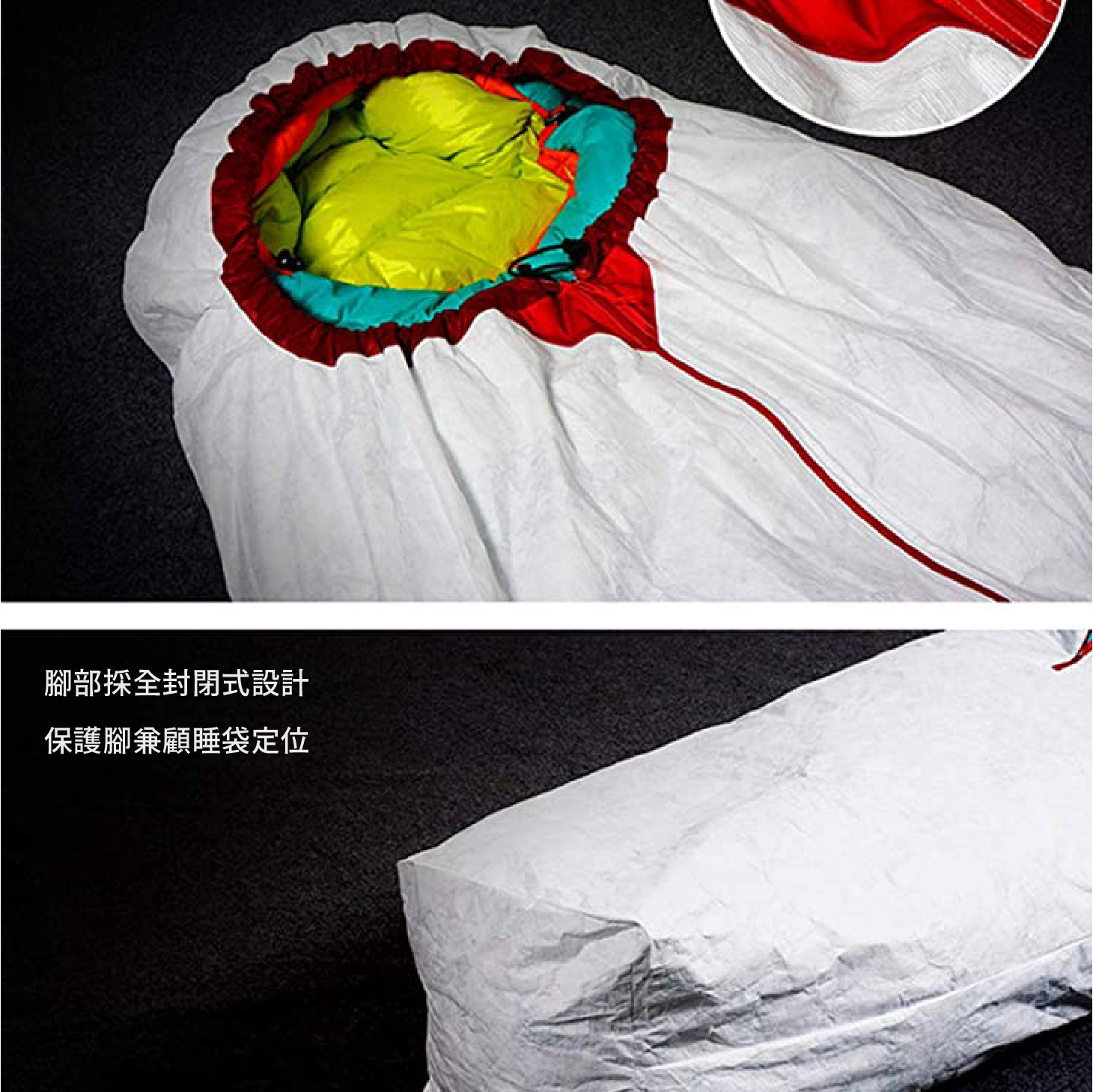 全封閉式；睡袋保護；半包無底；全包拉鍊款；輕量露宿帶袋；登山必備求生毯袋；透氣防髒防水防潑水保溫；三峰露宿袋