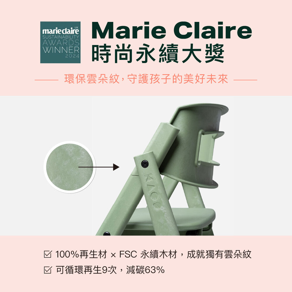 【KAOS】Klapp折疊餐椅新生兒經典組(永續新星)-主體+嬰兒躺椅+護圍+餐盤+餐椅安全帶4