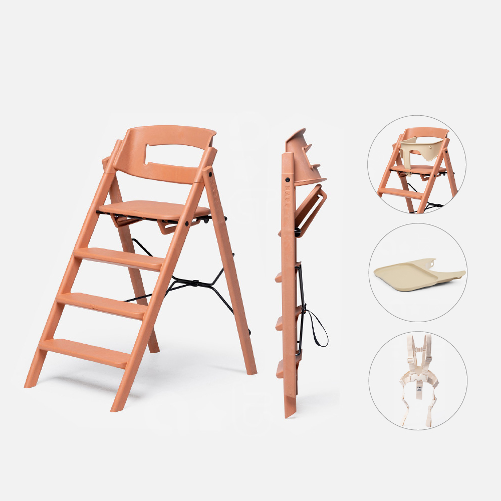 【KAOS】Klapp折疊成長餐椅經典組(永續新星)-主體+護圍+餐盤+安全帶13