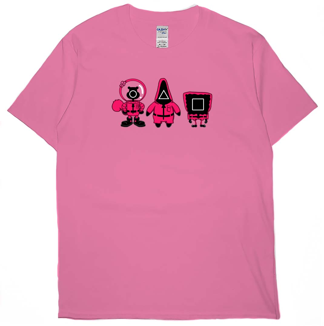 零碼出清 - ○△□海綿遊戲(短T) 蜜桃紅L