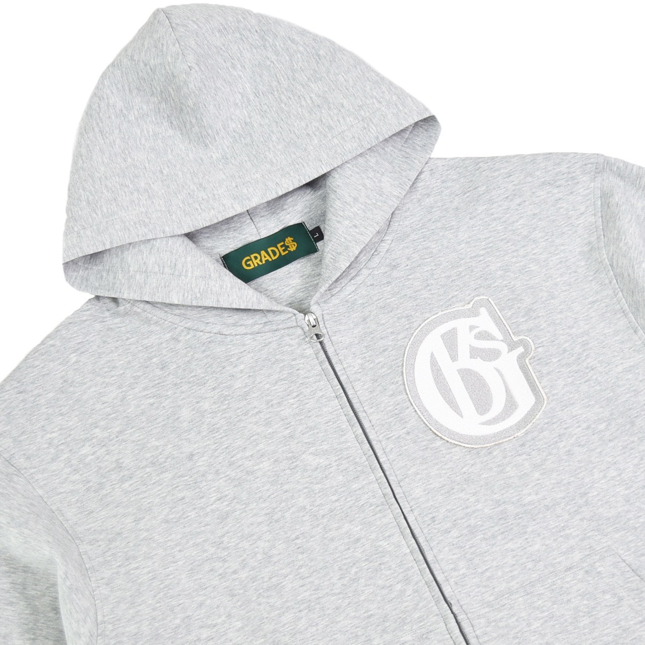 THE SIGN BADGE ZIPPER HOODIE(太空棉/灰)2