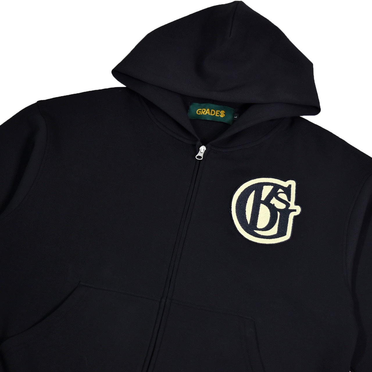 THE SIGN BADGE ZIPPER HOODIE(太空棉/黑)2