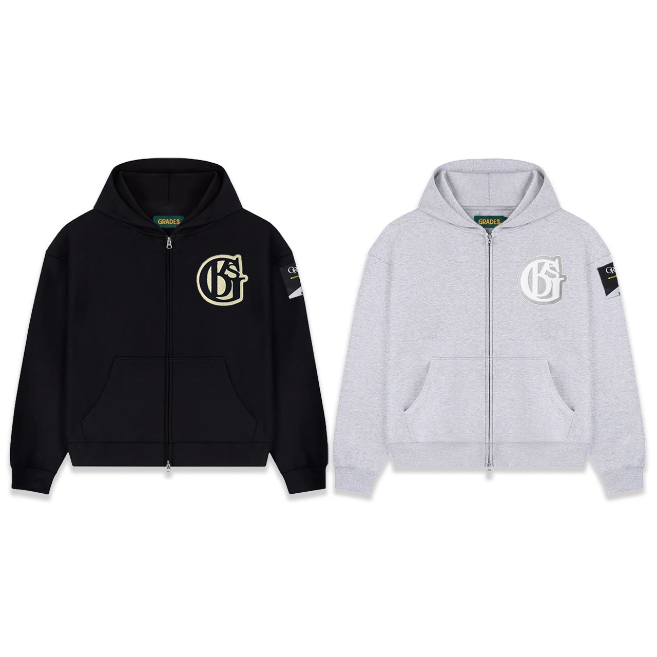 THE SIGN BADGE ZIPPER HOODIE(太空棉/黑)7