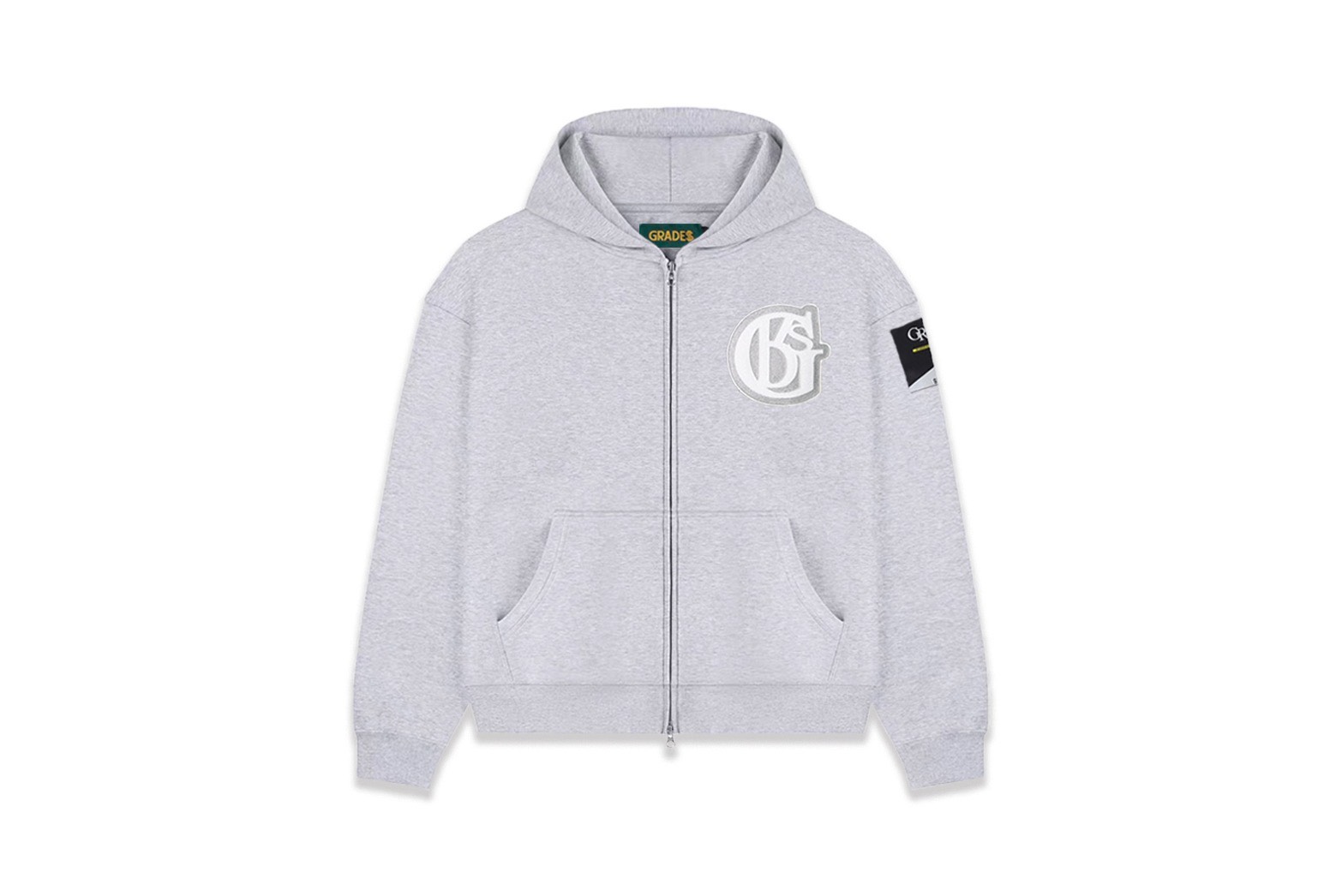 THE SIGN BADGE ZIPPER HOODIE(太空棉/灰)1