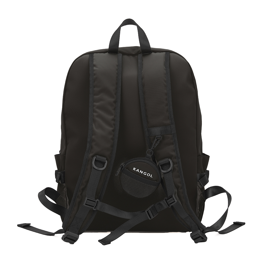 KANGOL袋鼠多功能後背包-黑