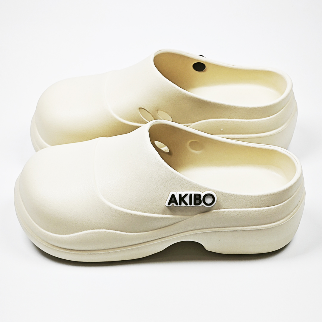 AKIBO清新穆勒鞋-牛奶白(女款、輕量、耐走、防水)