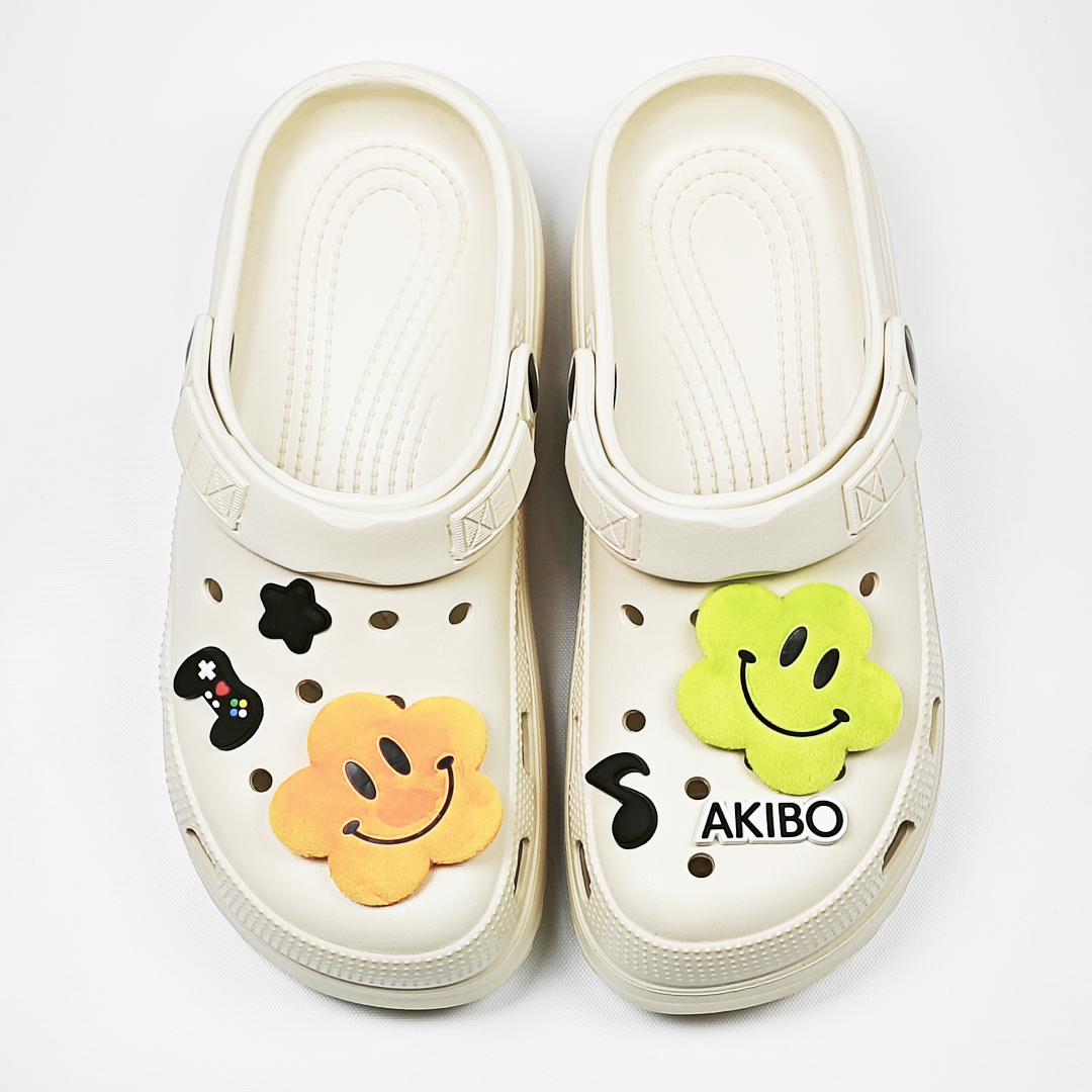 AKIBO微笑双星款洞洞鞋扣(五件組)