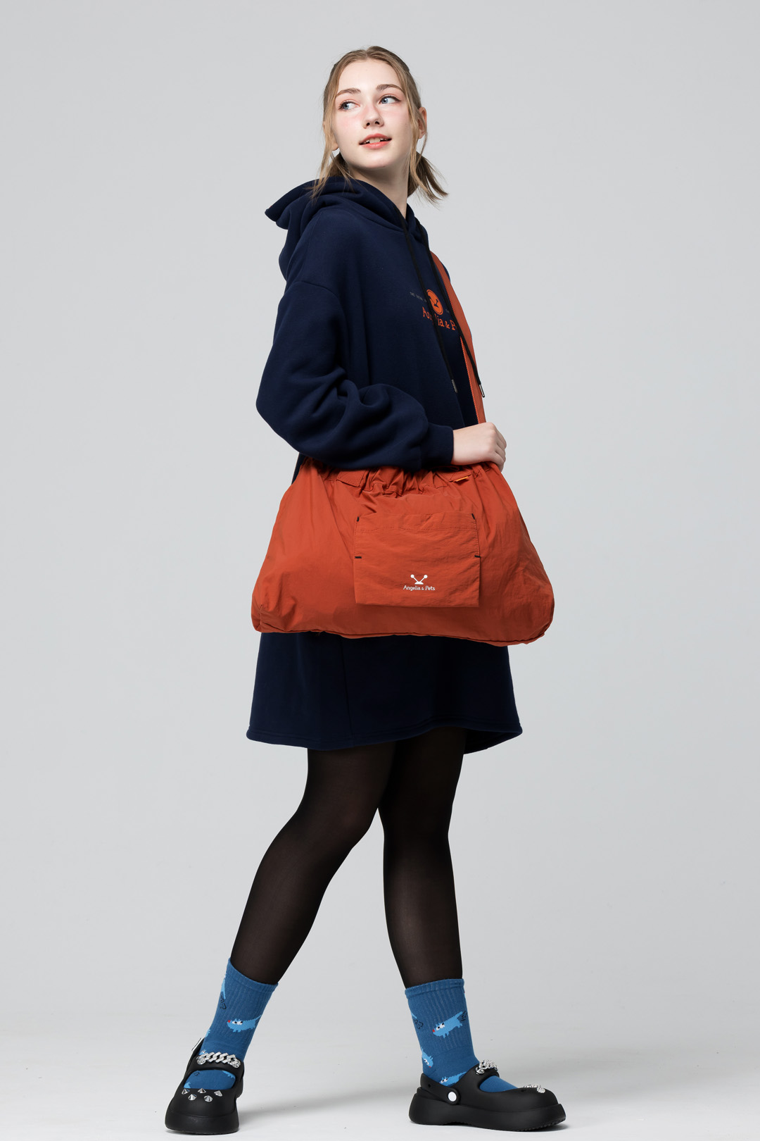 Angelia&Pets輕撥水水餃包-深橘