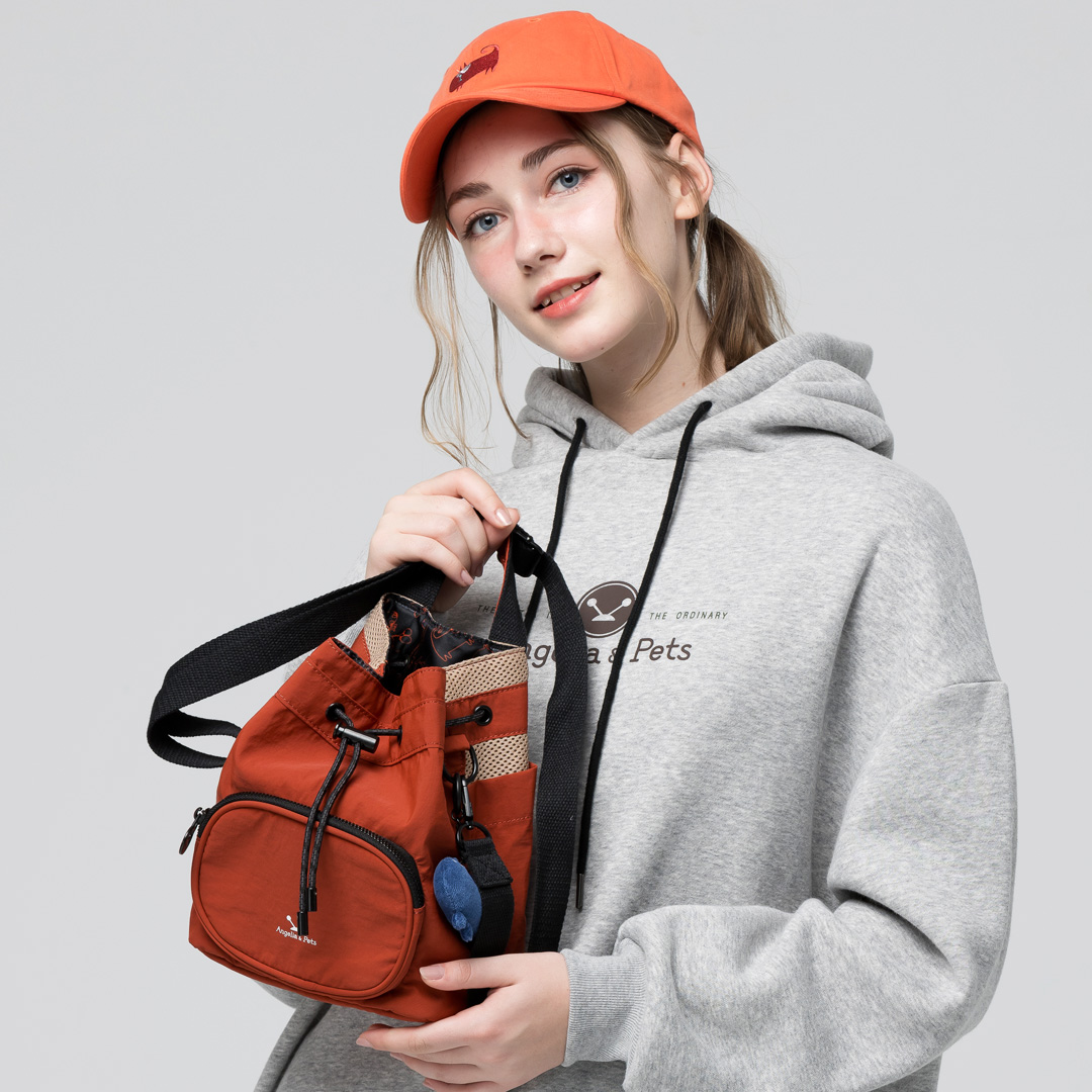 Angelia&Pets輕撥水束包-深橘