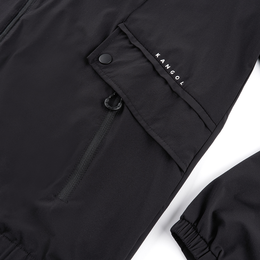 KANGOL男款風衣外套-黑