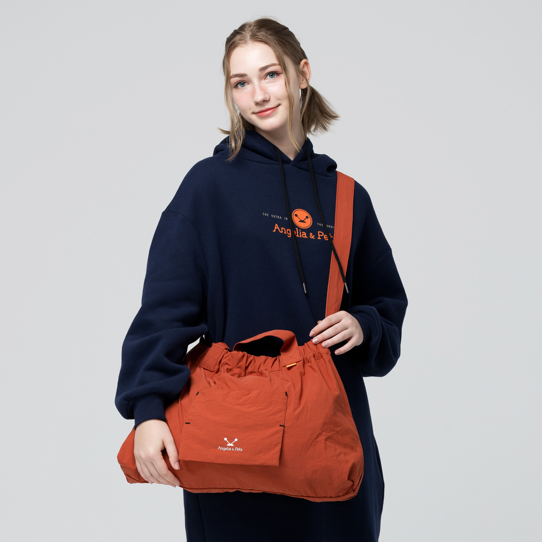 Angelia&Pets輕撥水水餃包-深橘