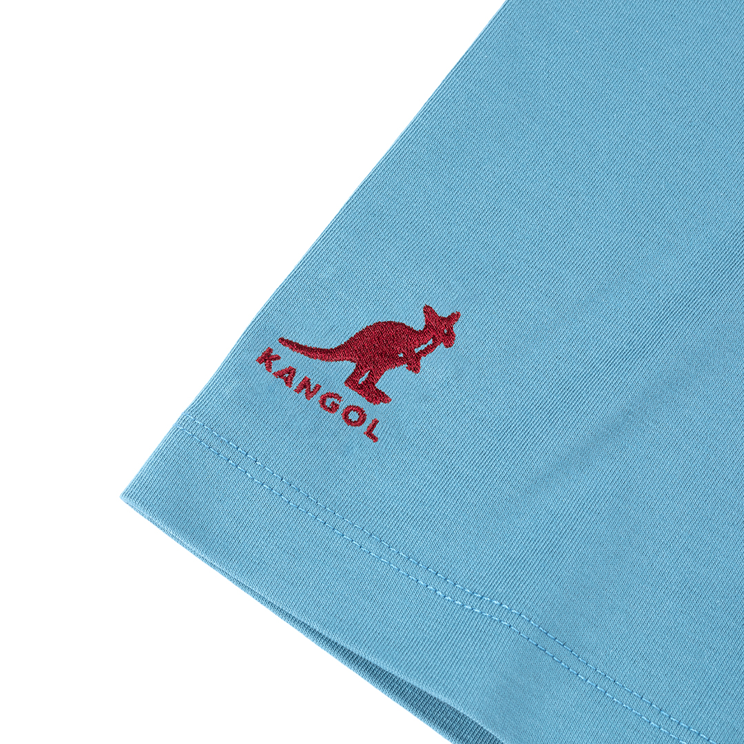 KANGOL中性微落肩口袋T-藍