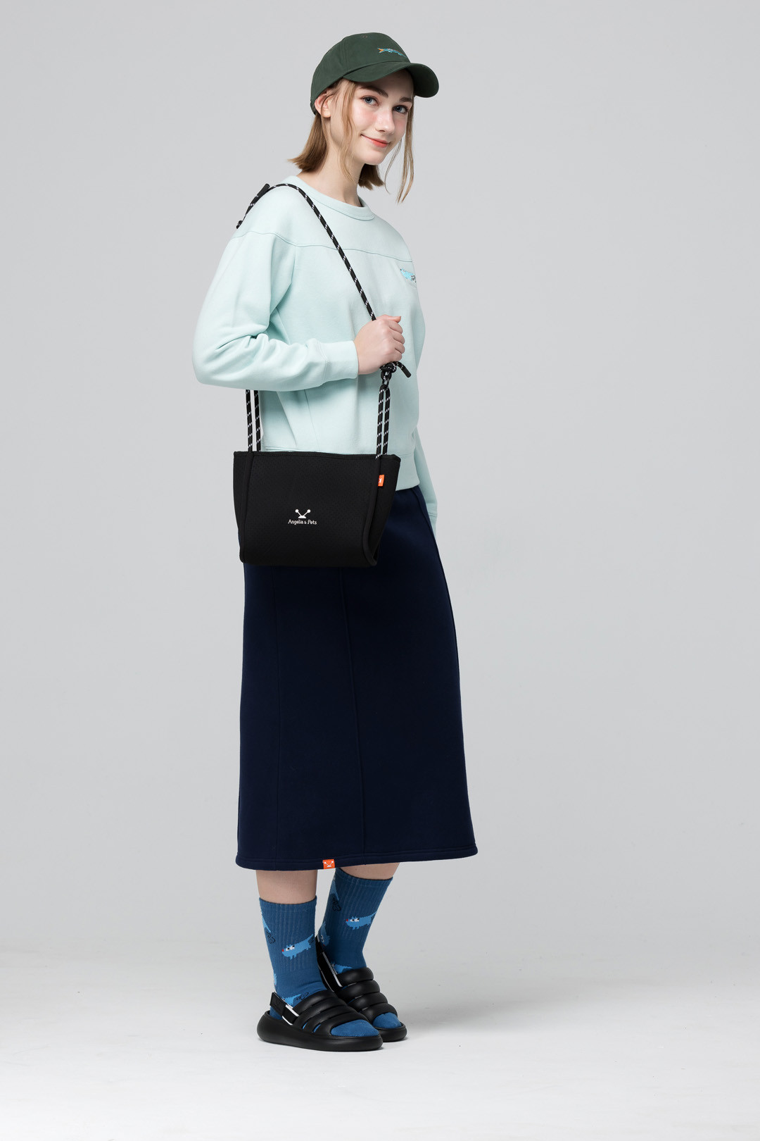 Angelia&Pets精緻刺繡動物老帽-綠