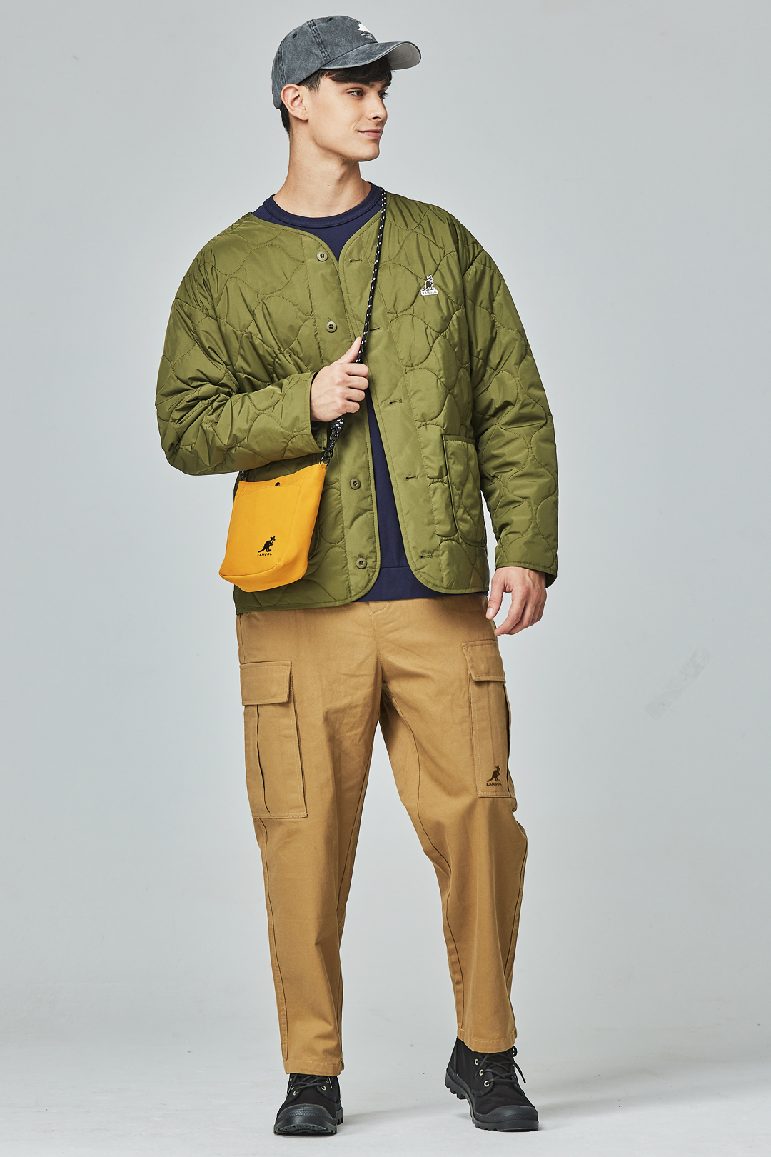 KANGOL袋鼠水波紋鋪棉外套