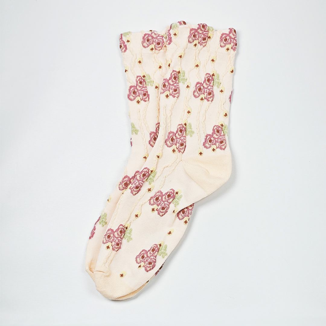 AKIBO秋日森語花影中筒襪(三件組)