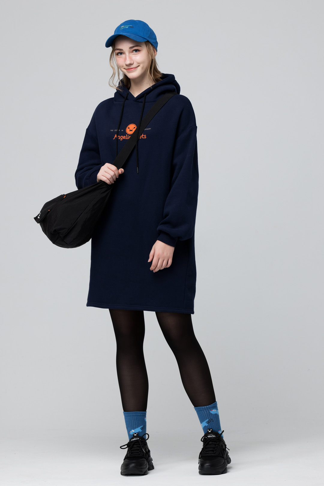 Angelia&Pets精緻刺繡動物老帽-藍