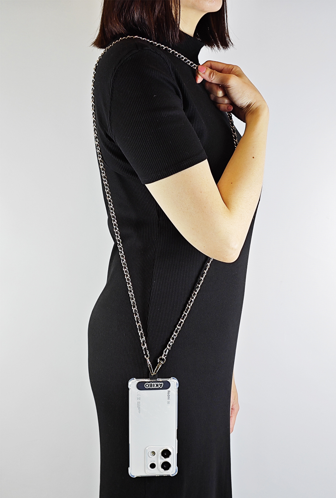 AKIBO魅力鍊條包包手機掛繩-經典黑