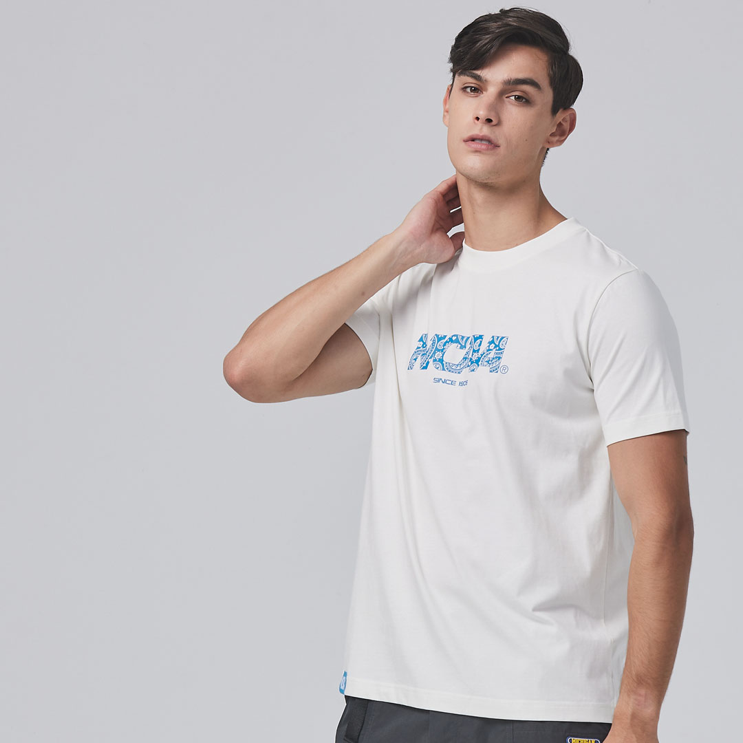 NCAA基本涼感變形蟲棉T-白