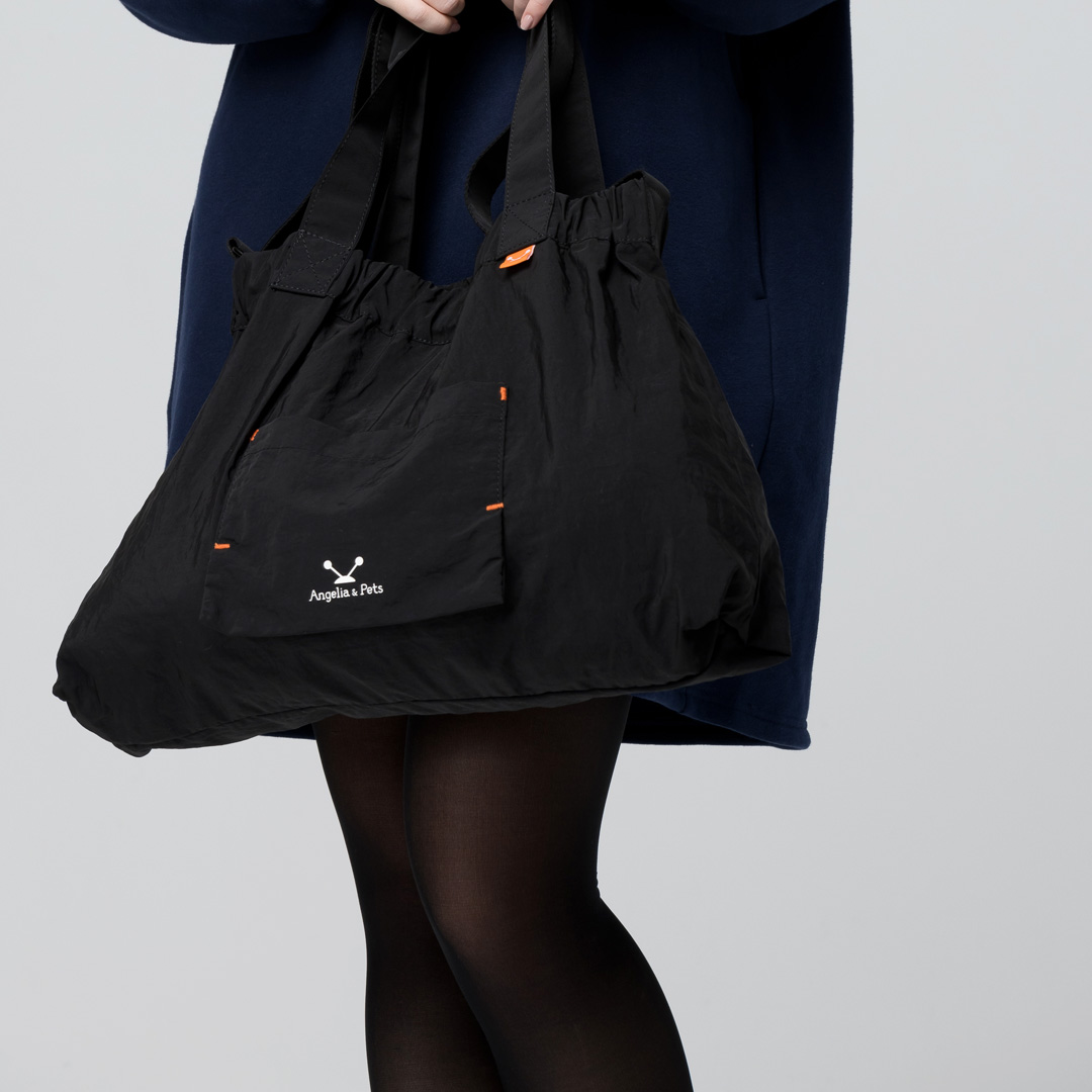 Angelia&Pets輕撥水水餃包-黑