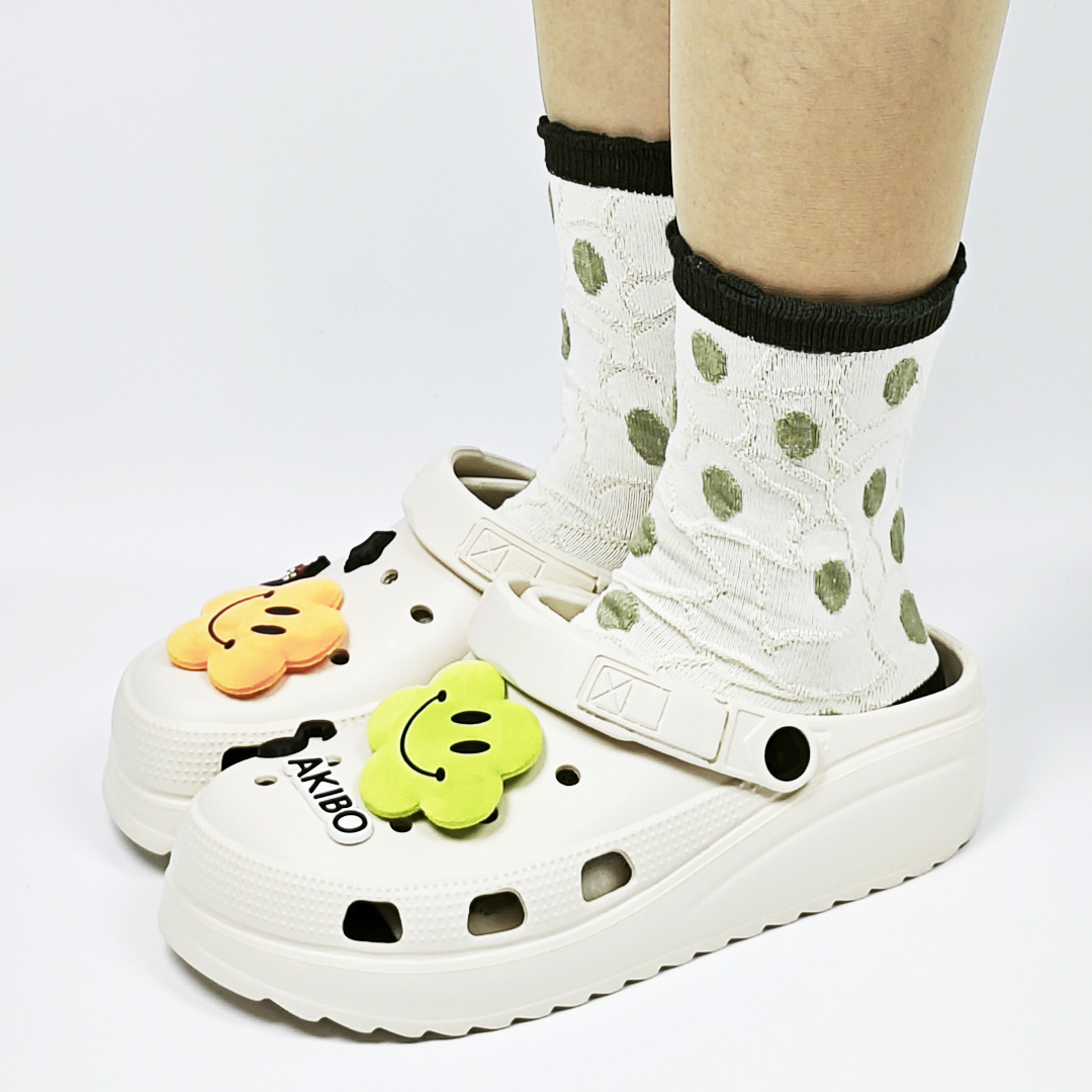 AKIBO微笑双星款洞洞鞋扣(五件組)