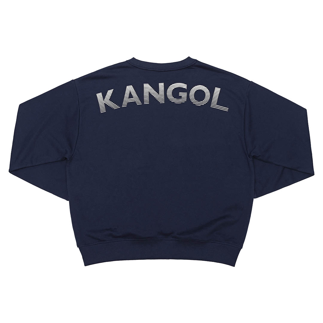 KANGOL袋鼠中性落肩大學T-深藍