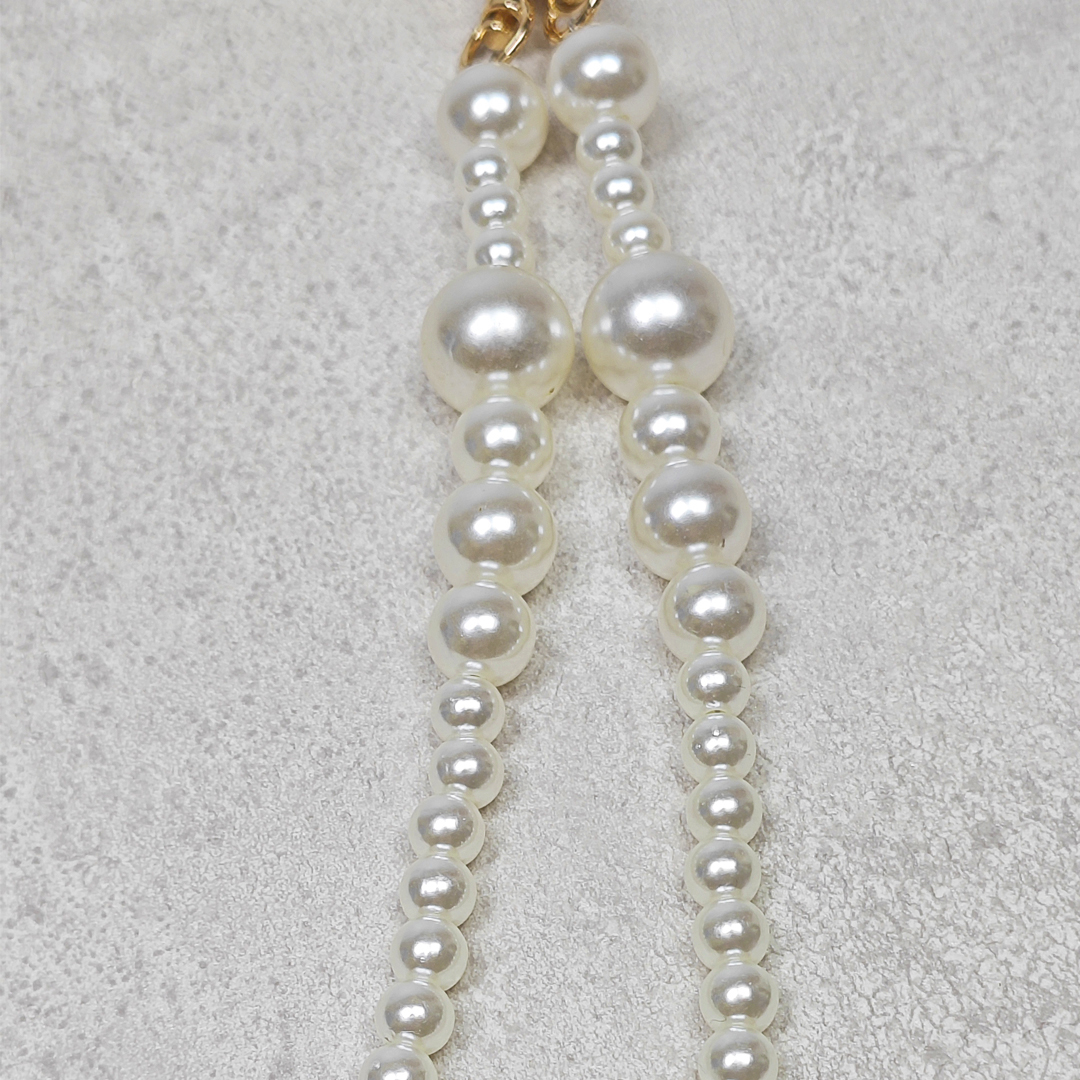 AKIBO優雅珍珠包包手機掛繩-牛奶白