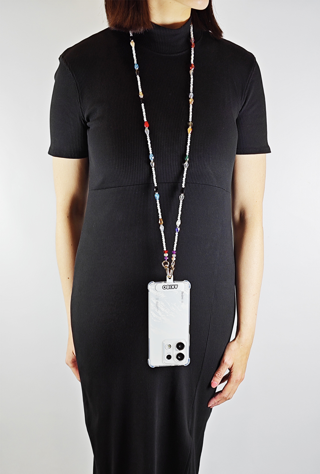 AKIBO波西米亞彩珠包包手機掛繩-多彩