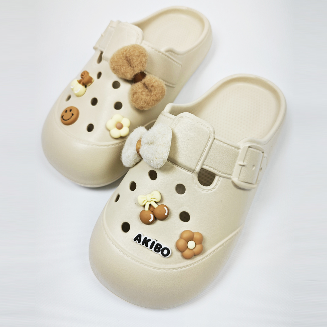 AKIBO布丁洞洞鞋-奶油白(中性款、雲朵感、輕量、耐走、防水) 