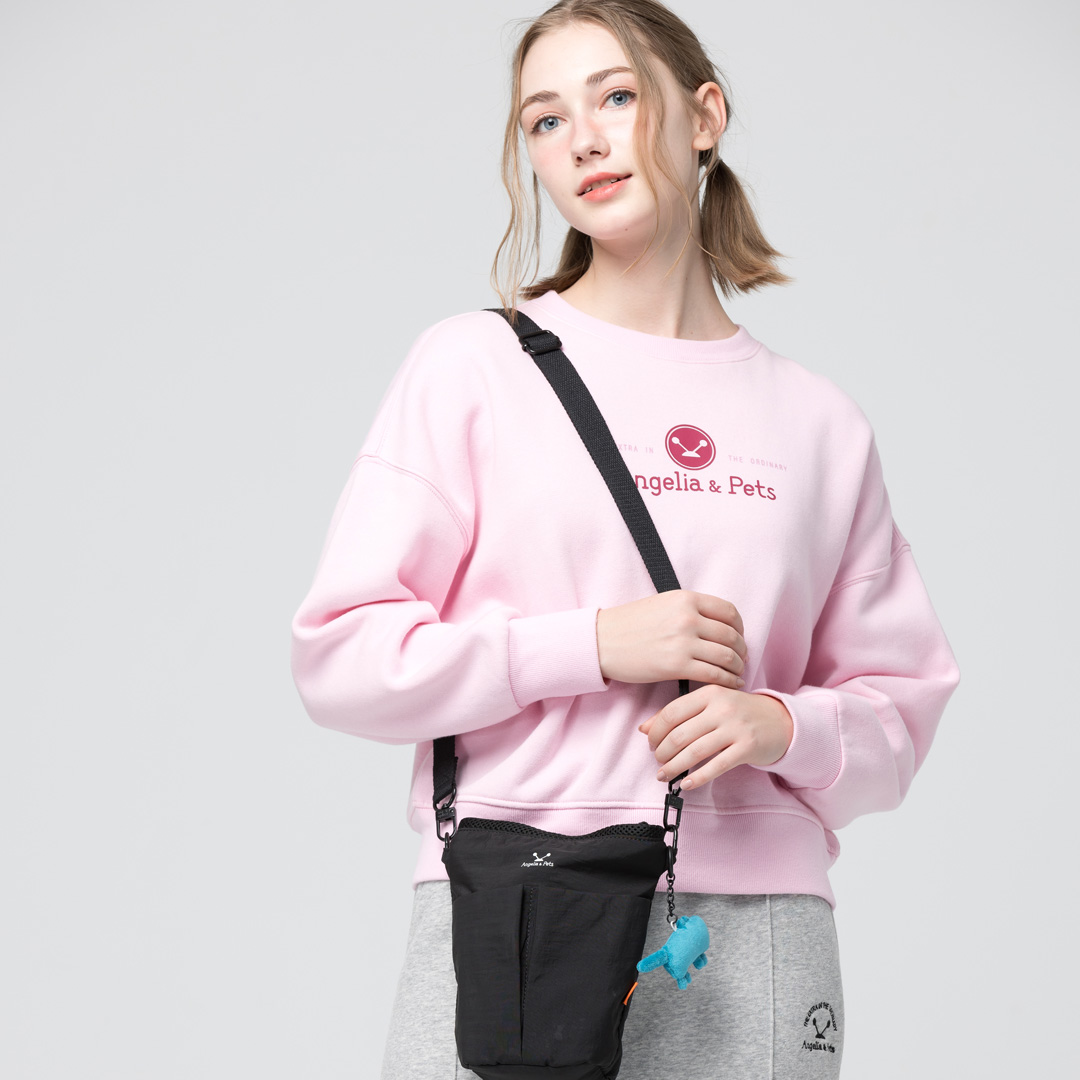 Angelia&Pets輕撥水側肩包-黑