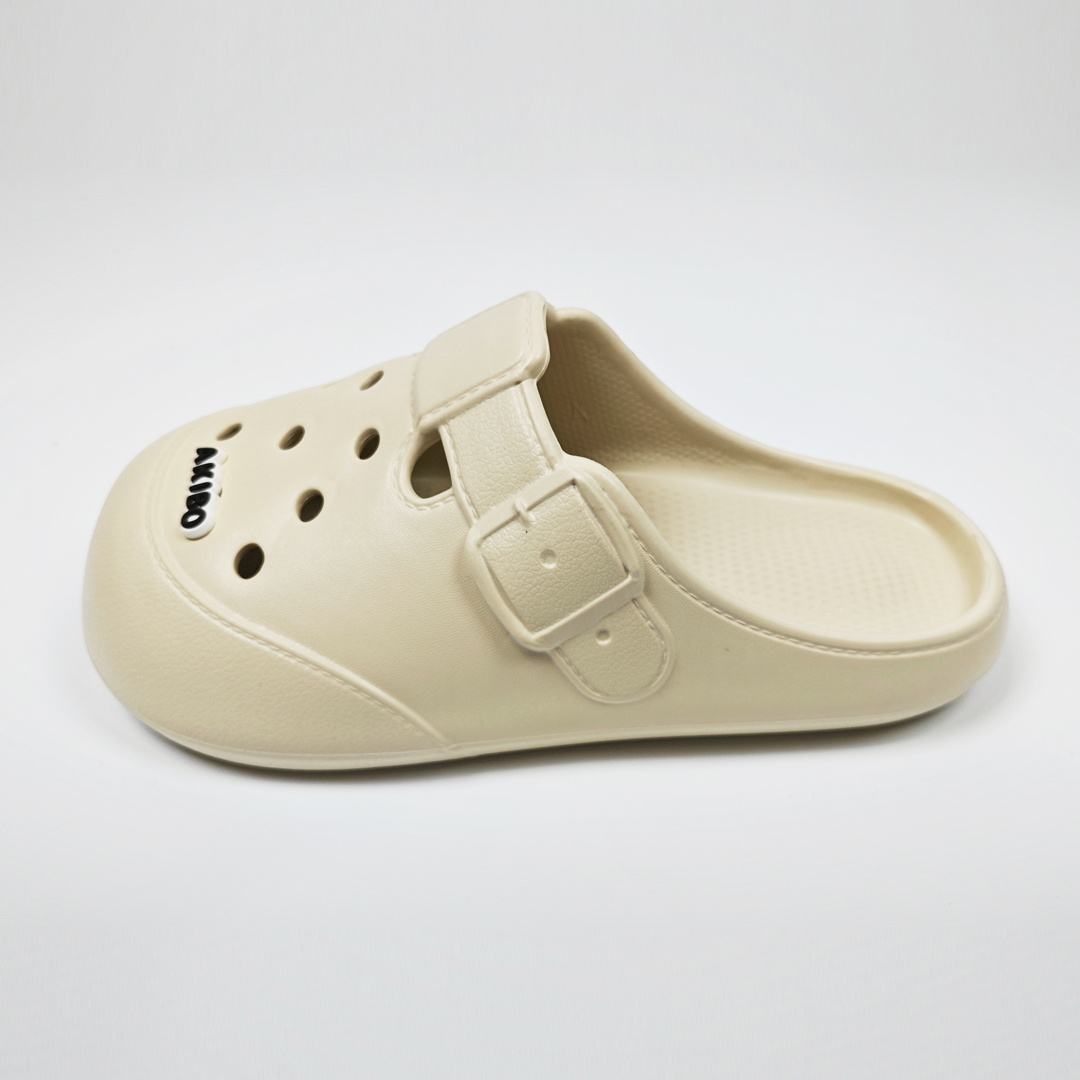 AKIBO布丁洞洞鞋-奶油白(中性款、雲朵感、輕量、耐走、防水) 