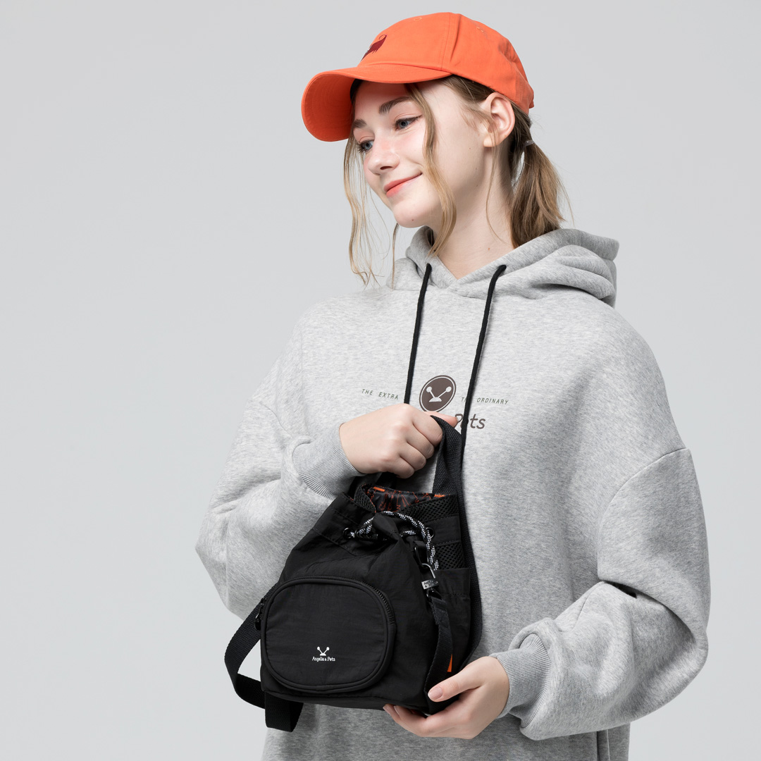 Angelia&Pets輕撥水束包-黑