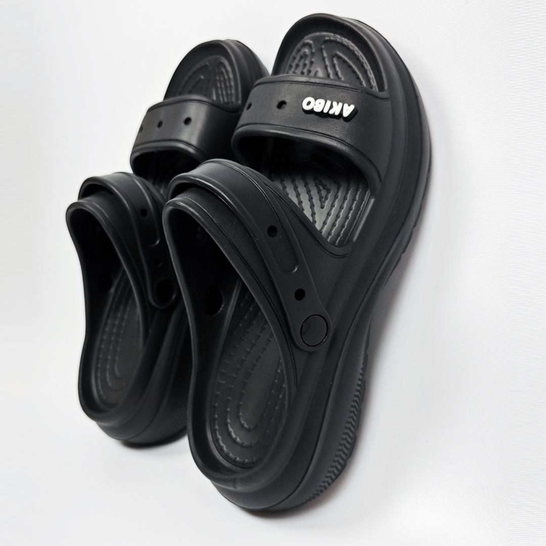 AKIBO千層洞洞鞋-經典黑(中性款、耐走、兩穿、防水)