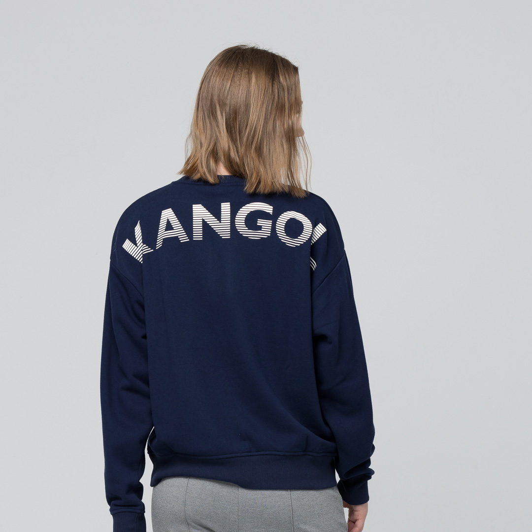 KANGOL袋鼠中性落肩大學T-深藍