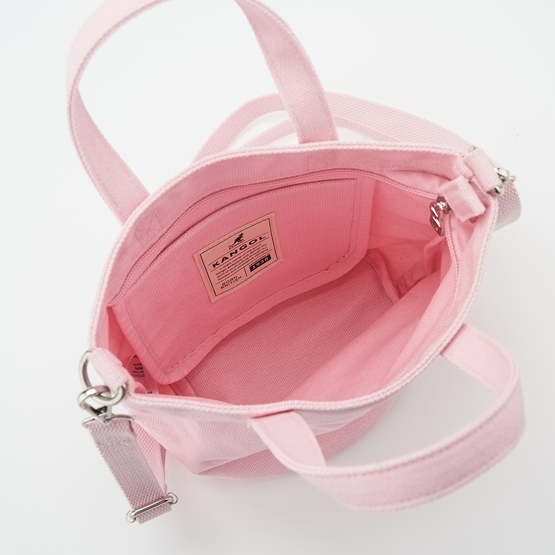 KANGOL帆布側背包-粉
