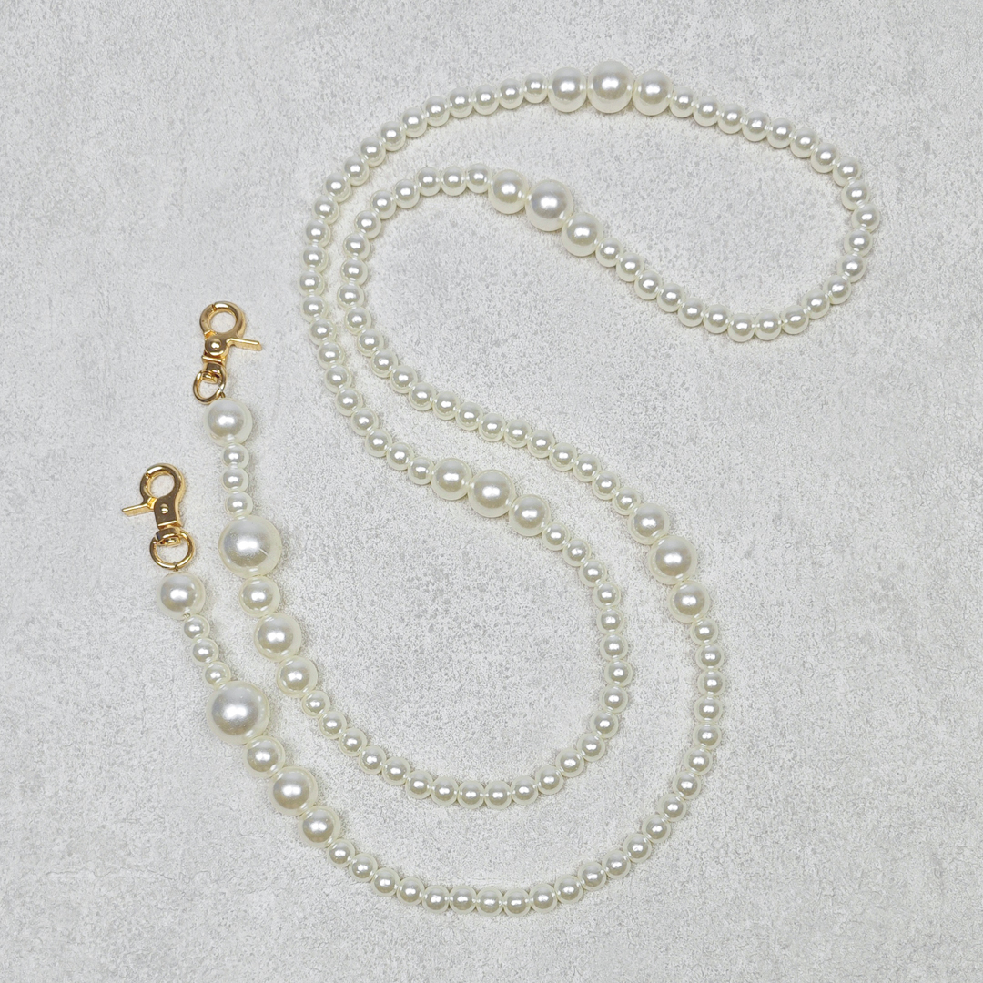 AKIBO優雅珍珠包包手機掛繩-牛奶白