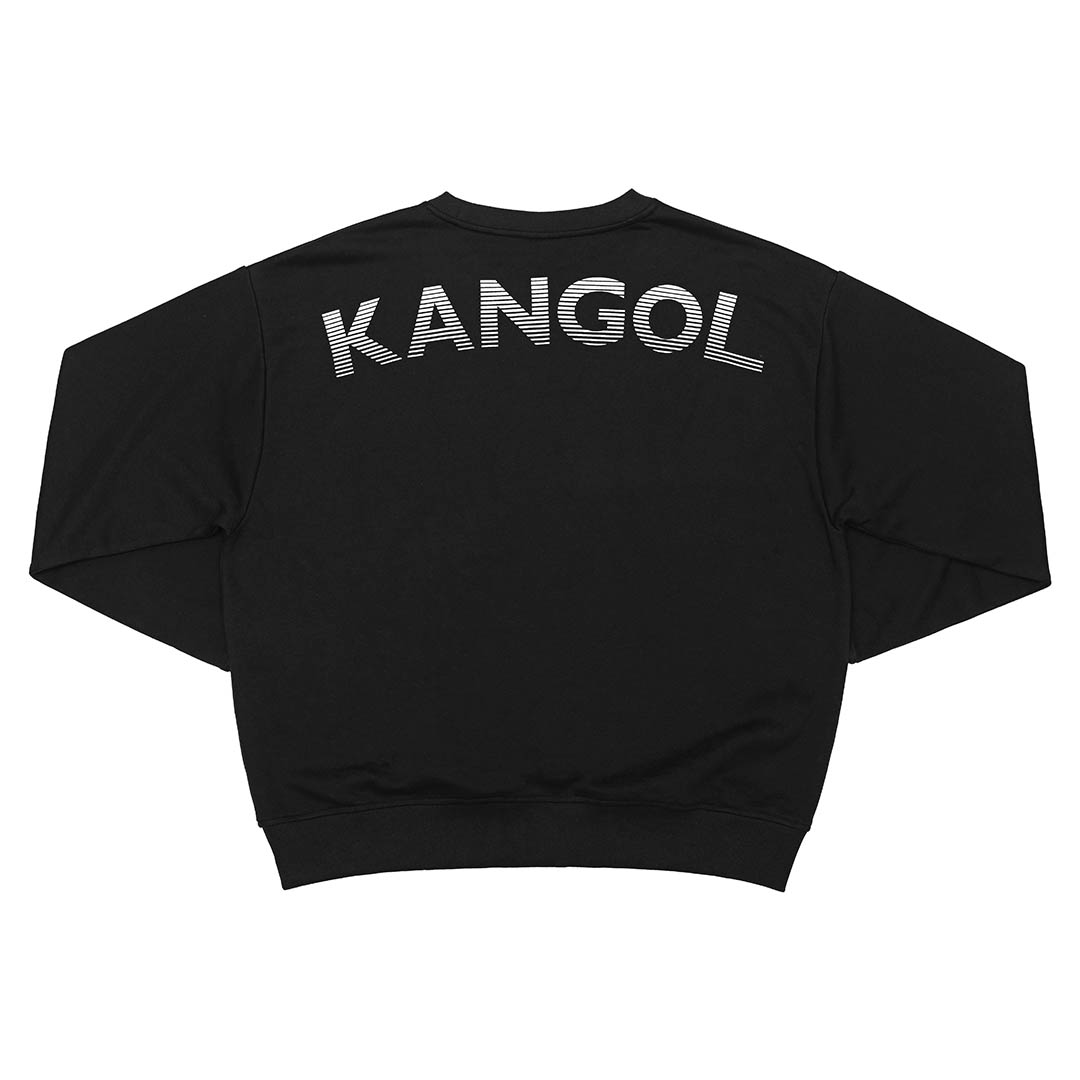 KANGOL袋鼠中性落肩大學T-黑