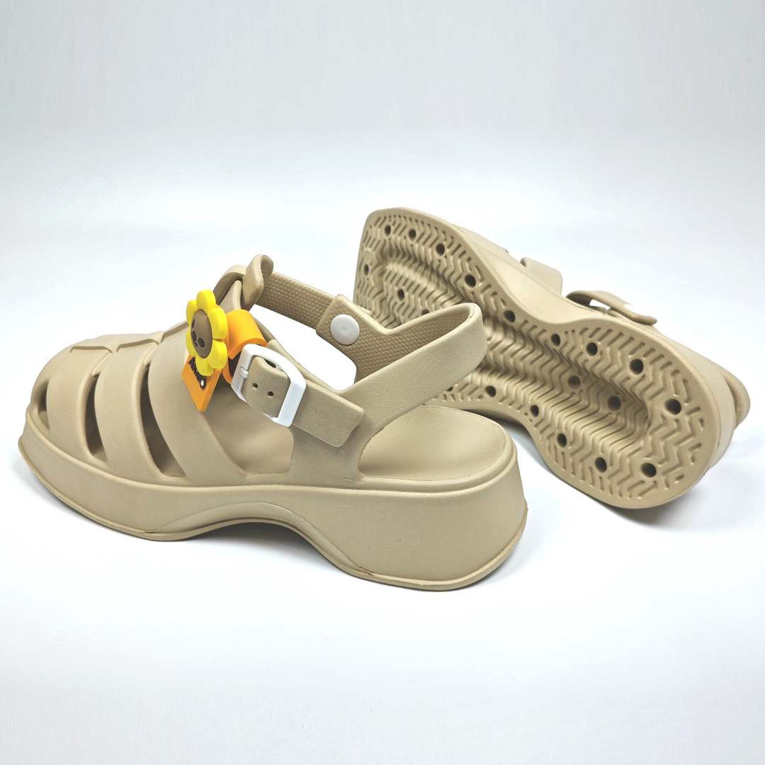 AKIBO輕量羅馬鞋-卡其(女款、雲朵感、輕量、兩穿、防水)