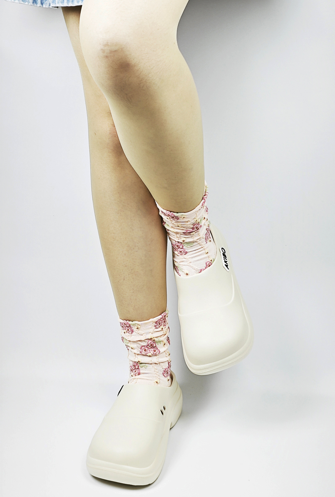 AKIBO秋日森語花影中筒襪(三件組)