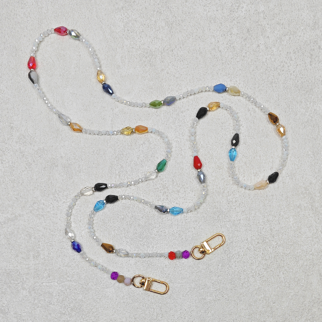 AKIBO波西米亞彩珠包包手機掛繩-多彩